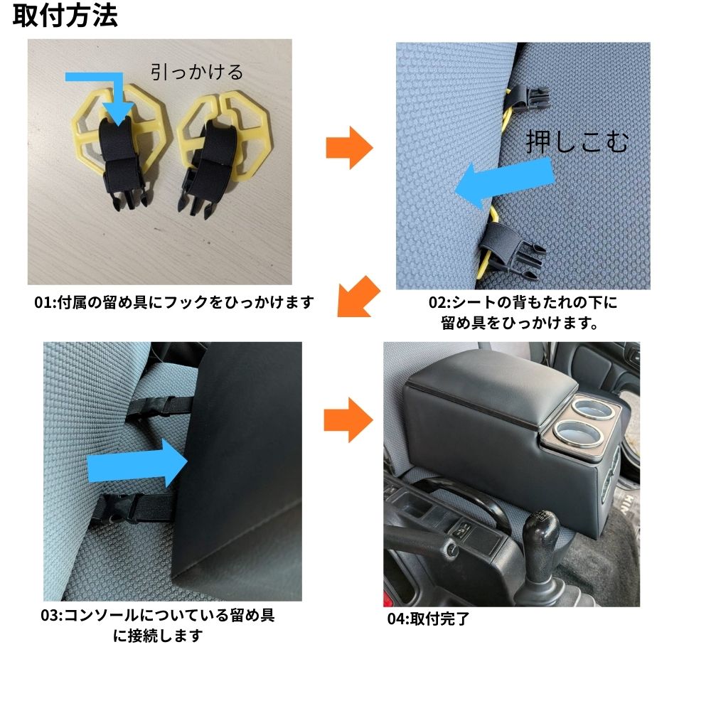 【マルチ対応】 汎用 センターコンソールボックス アームレスト 大型/4t/2tトラック・ハイエース・キャラバン対応 大容量収納 肘掛け ドリンクホルダー