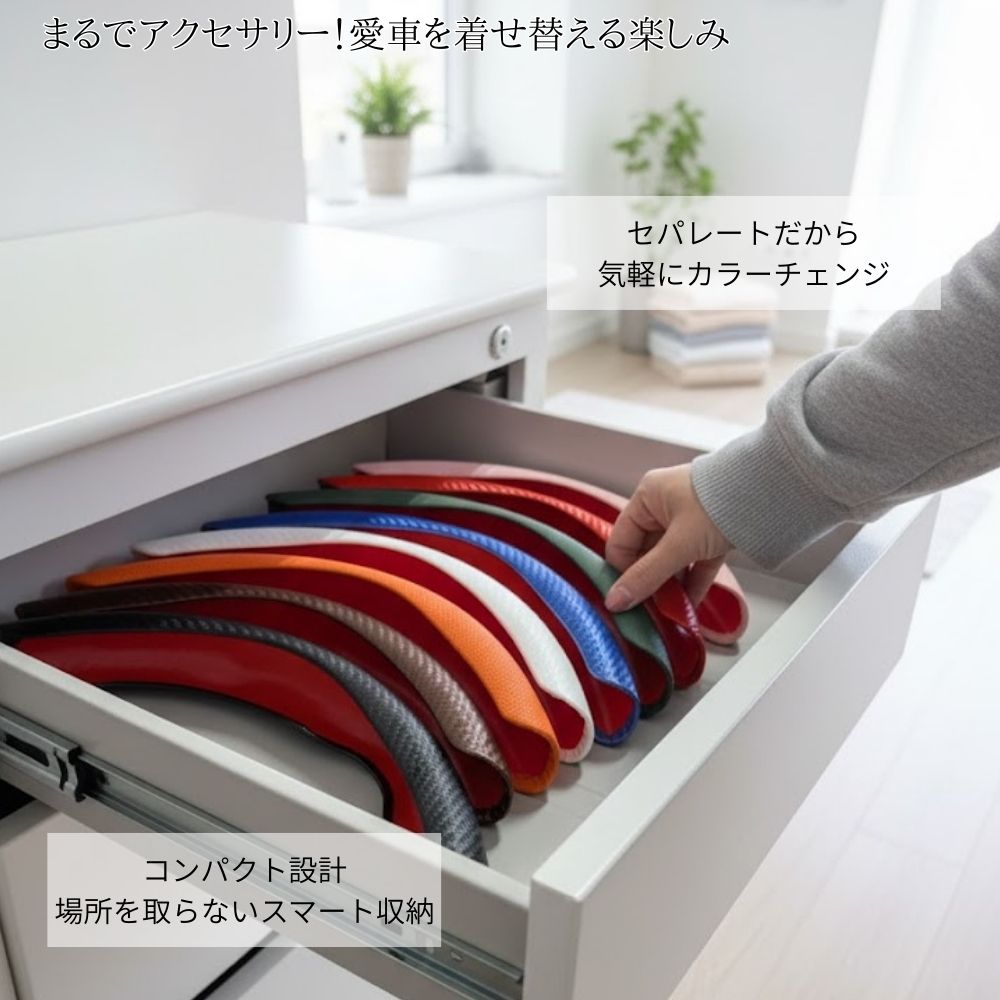 【簡単装着】 汎用ハンドルカバー 左右分割式（セパレート型） 滑り止め 通気性 高級感 軽自動車/普通車対応 ステアリングカバー